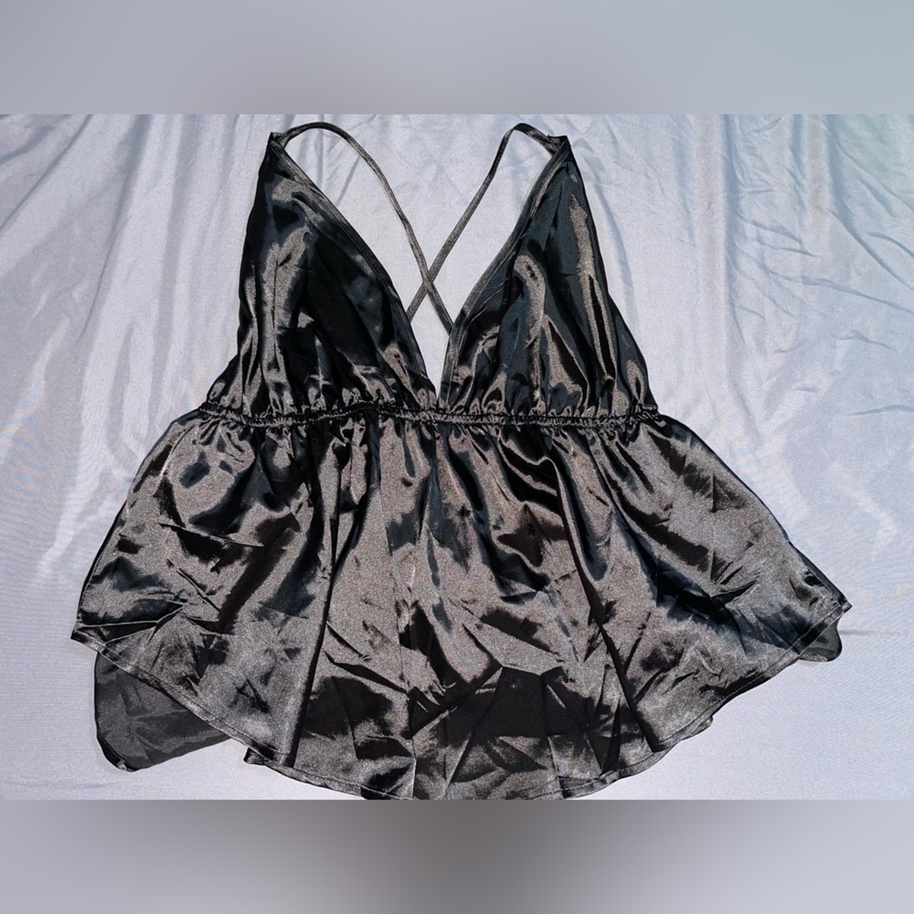 Black silky top